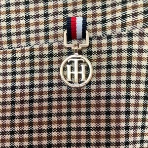 NWT Tommy Hilfiger Houndstooth Slim Fit Pants black/brown/tan Size 12